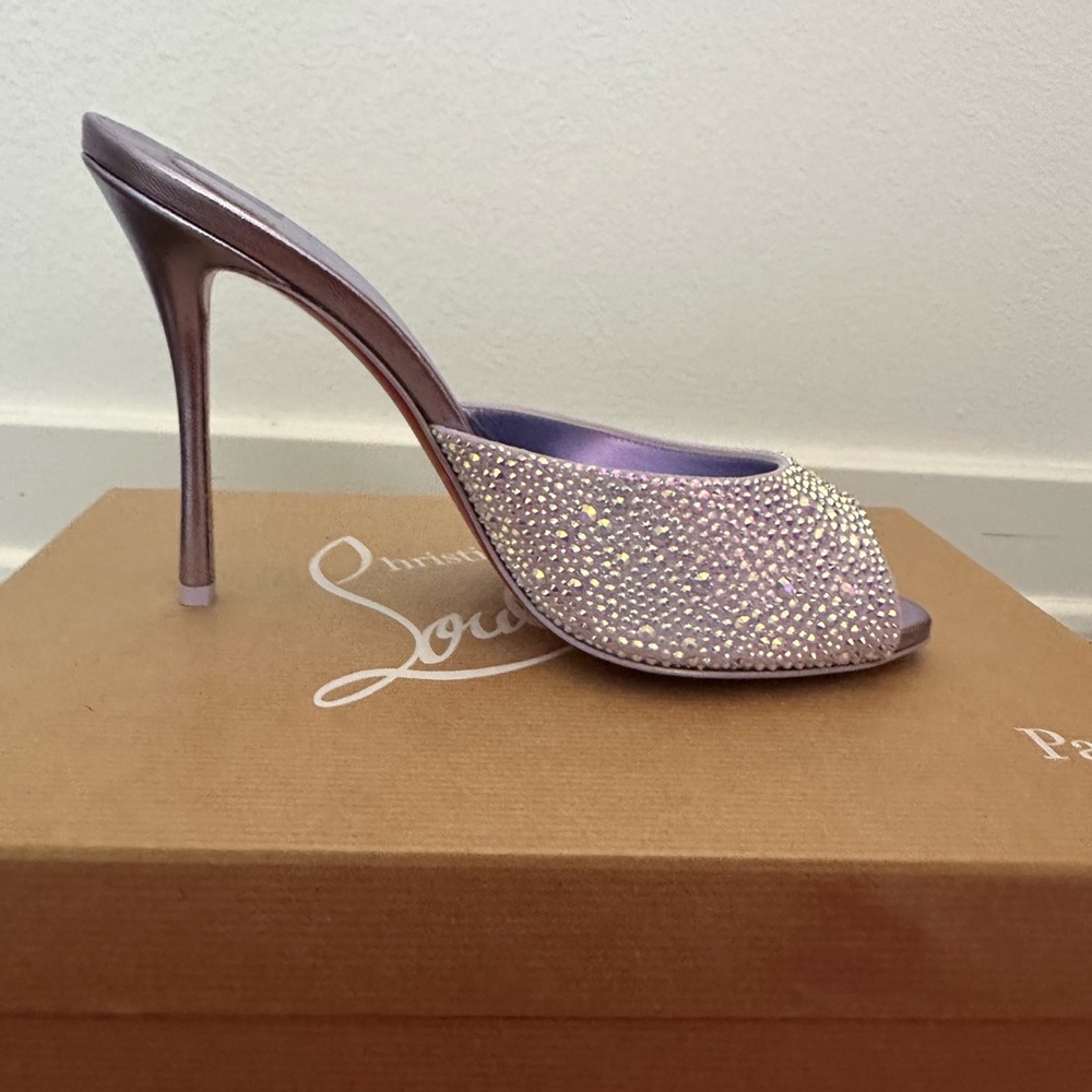 Christian Louboutin Me Dolly Strass Lilac Heels 100 mm - Picture 2 of 8